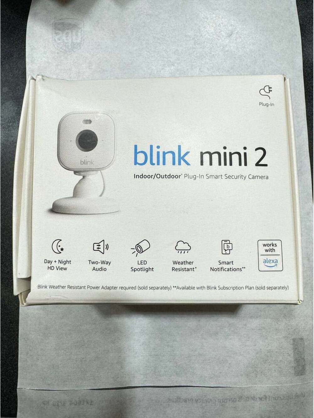 Blink Mini 2 Indoor and Outdoor Plug-in smart security camera HD night open box